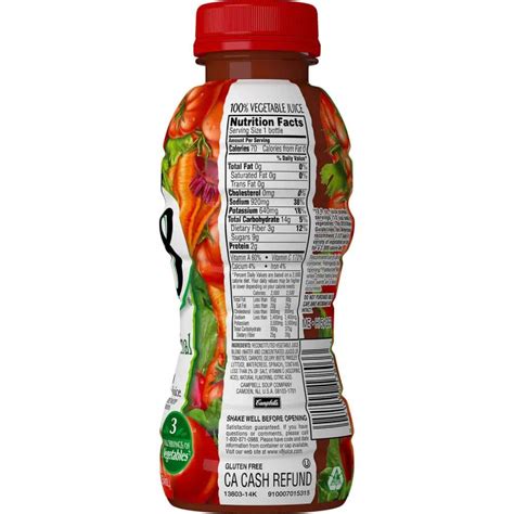 V8 Tomato Juice Nutrition Label | Blog Dandk