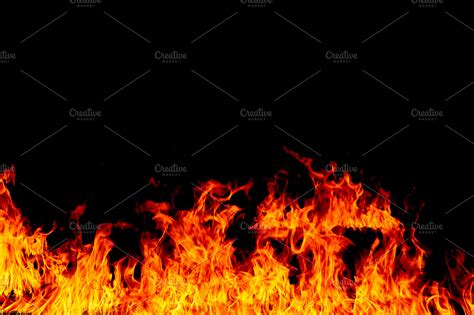 Fire flames on a black background | High-Quality Stock Photos ...