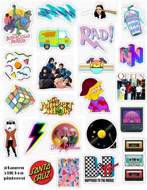 '80's Sticker Pack #2' Sticker by Lauren53103 in 2020 | Cool stickers ...