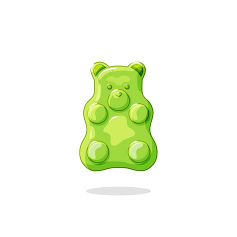 Green gummy bear.Jelly healthy candies. Delicious vitamins. Vector ...