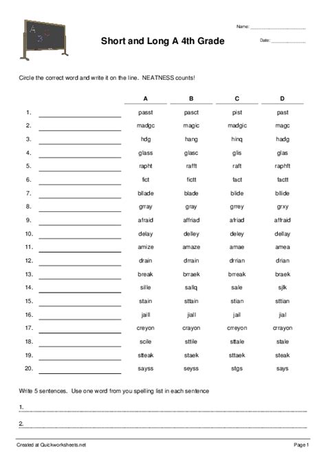 Long Vowels Worksheets For Grade 1