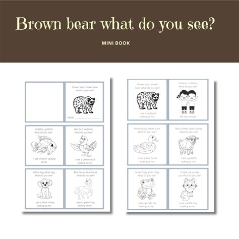 Mini Książeczka do Książki Brown Bear, Brown Bear What do you see? • Złoty nauczyciel