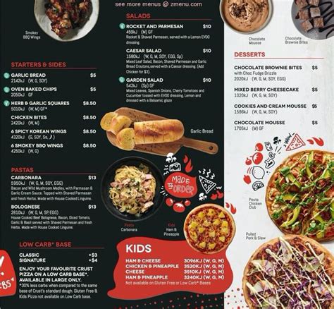 Online Menu of Crust Pizza Restaurant, Croydon, New South Wales, 2132 - Zmenu