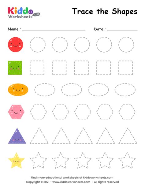 Free Printable Tracing Shapes Worksheet - kiddoworksheets