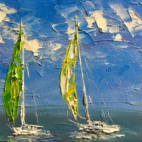 Yachts Small Painting Sailing Boats Art Work Regatta Oil - Etsy