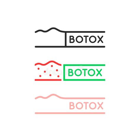 Set of Thin Line Simple Botox Logo Stock Vector - Illustration of beautician, injection: 157389462