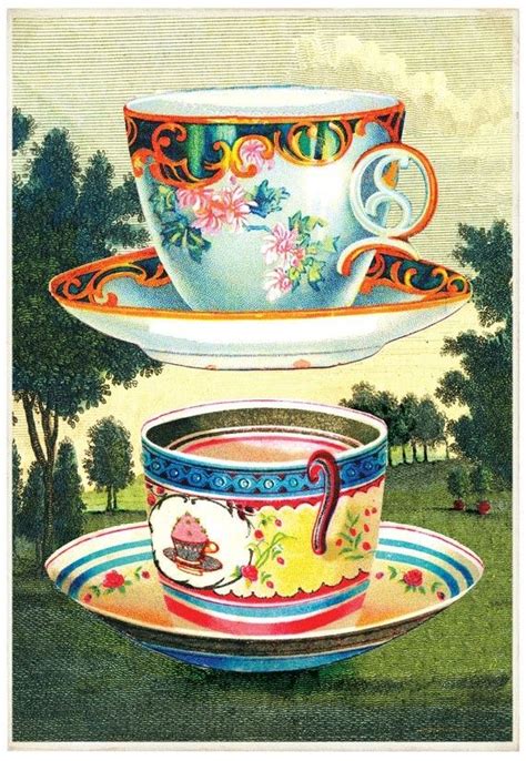 544 best Tea Cup Art images on Pinterest