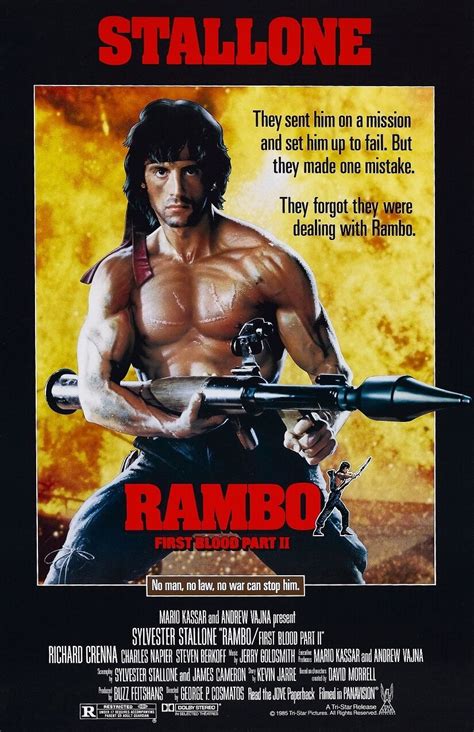 Rambo movie poster First Blood Part II : 11" x 17" Sylvester Stallone ...