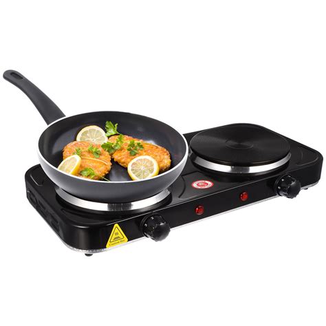 2000 W Portable Stove Two Burner Electric Cooktop Lightweight Electric ...