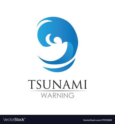 Tsunami logo design icon template Royalty Free Vector Image