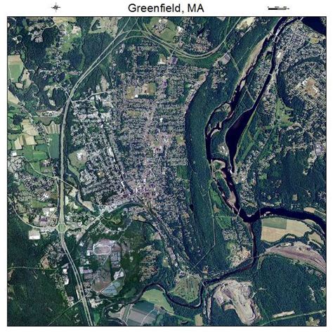 Aerial Photography Map of Greenfield, MA Massachusetts