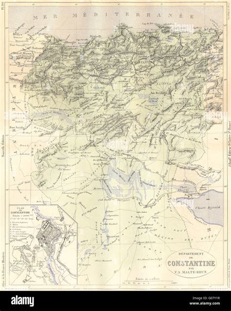 ALGERIA: Departement de Constantine; plan, 1884 antique map Stock Photo ...