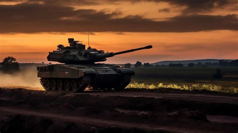 Premium AI Image | An armored Merkava Tank stands in the countryside ...