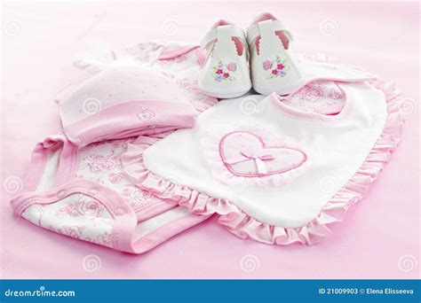 Pink Baby Clothes for Infant Girl Stock Image - Image of little, child ...