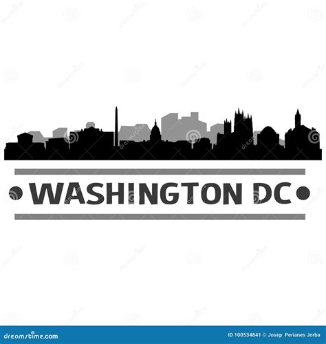 Washington DC Skyline City Icon Vector Art Design Stock Vector ...