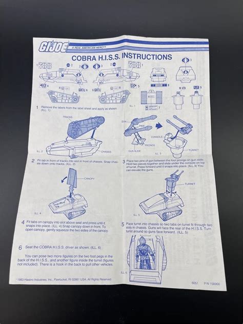 1983 Hasbro GI Joe HISS Tank Blueprints