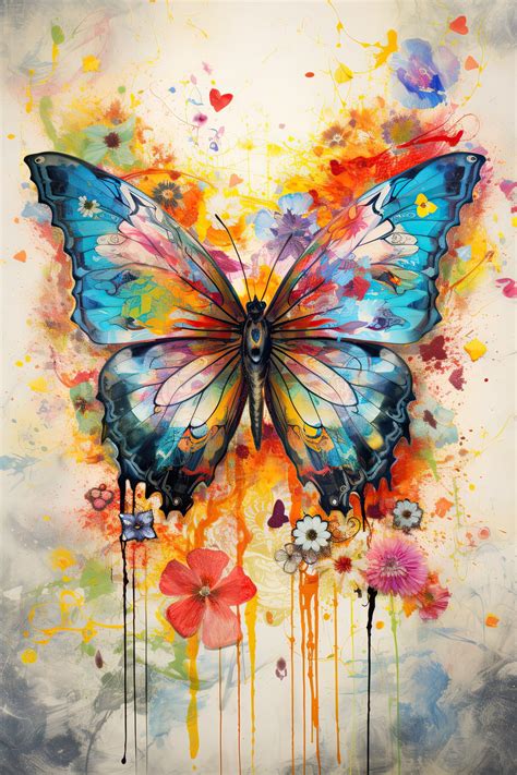 Colorful butterfly | Kreativitet, Akvarel