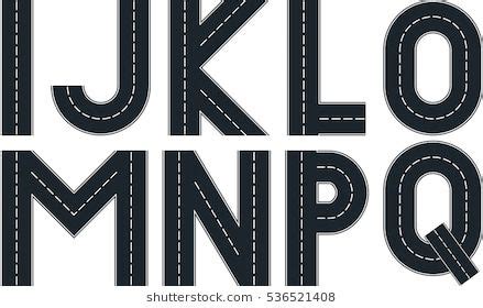 Font Shape Road Stock Vector (Royalty Free) 536521396 | Shutterstock