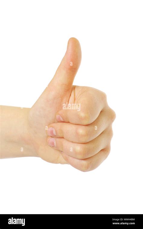 success hand sign isolated on white Stock Photo - Alamy