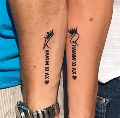 Matching tattoos, wedding date. Husband and wife tattoo. | Matching ...