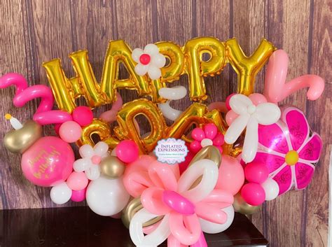 Happy birthday balloon bouquet arrangement special delivery for her! | Birthday balloons, Happy ...