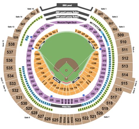 Rogers Centre Seating Chart + Rows, Seats and Club Seats