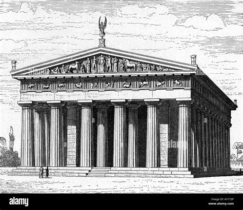 geography / travel, Greece, Olympia, Temple of Zeus, exterior view ...