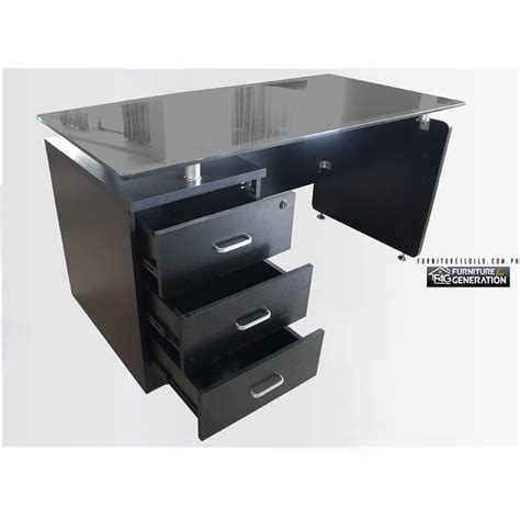 Arman Office Desk Tempered Glass Top Office Desk Junior Desk ...