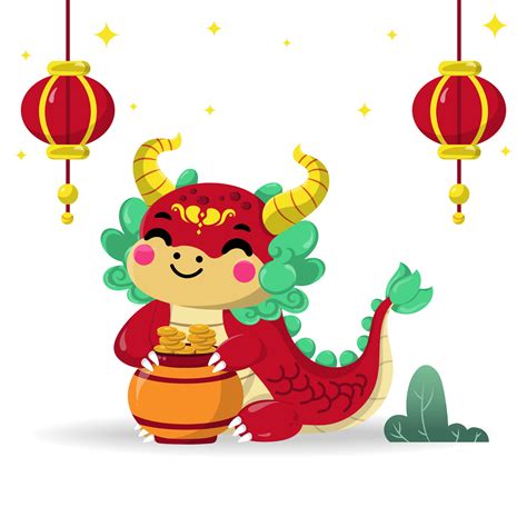 Cute Dragon Vector Illustration Special Chinese New Year 36556644 ...