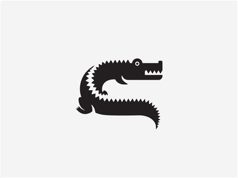 Crocodile Logotype #logo #logotype #animal #Crocodile #negative #brand #mark #symbol #sign ...