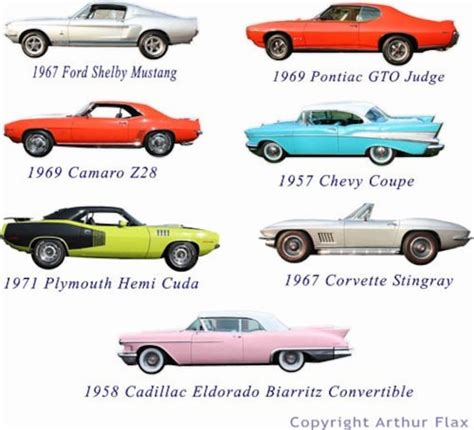 Classic Muscle Cars Set of Two Wall Decals Stickers Vintage