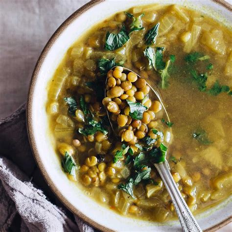 Vegan Green Lentil Soup with Garlic, Lemon and Ginger - Detox DIY