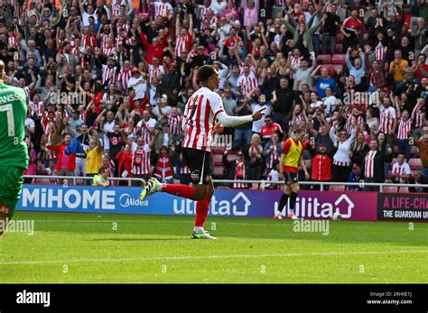 Sunderland, UK. 19th Aug 2023. Sunderland AFC's Jobe Bellingham ...