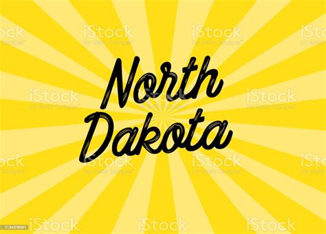 North Dakota Lettering Design Stock Illustration - Download Image Now ...