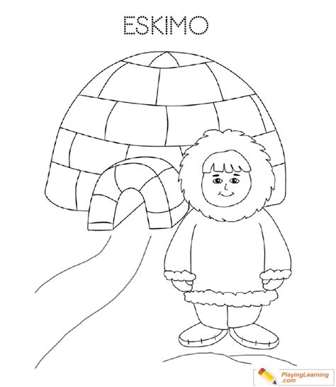 Eskimo Igloo Coloring Page 10 | Free Eskimo Igloo Coloring Page