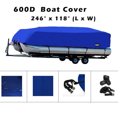 21 - 24 ft 600D Waterproof Heavy Duty Fabric Trailerable Pontoon Boat ...