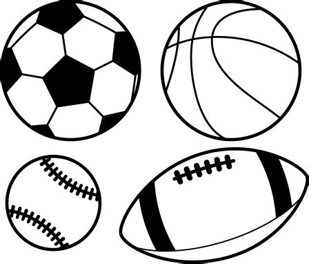 sports balls clipart black and white - Clip Art Library