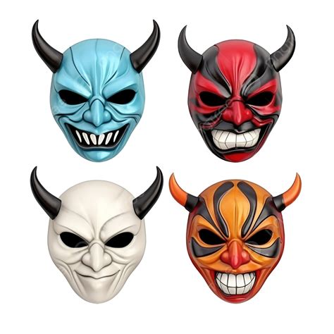 Halloween Carnival Masks, Devil, Mummy, Pumpkin And Vampire Party Mask PNG Transparent Image and ...