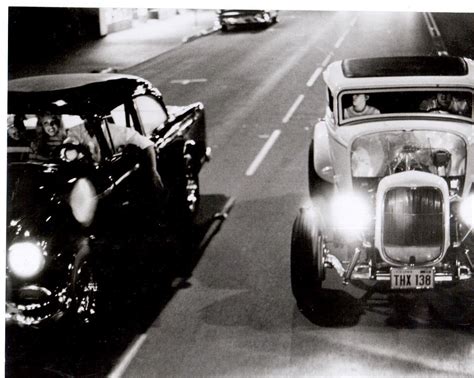 American Graffiti 2 Cars Richard Dreyfuss 16X20 BW Movie Memorabilia Photo - Black & White