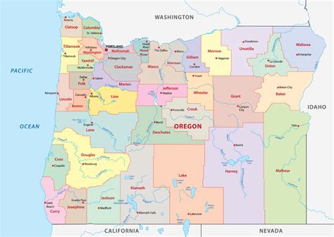 Oregon Counties Map | Mappr