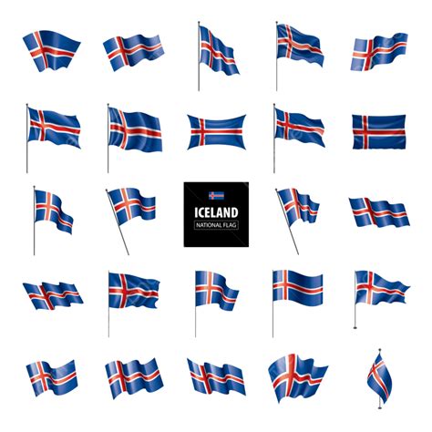 Iceland Flag Vector PNG Images, Iceland National Flag Vector Illustration, View, Ribbon ...