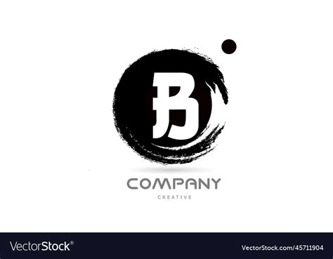 B black and white grunge alphabet letter logo Vector Image