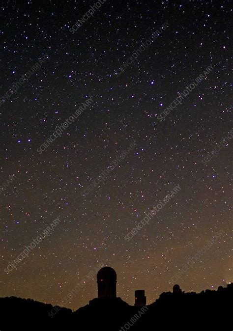 Night sky over Kitt Peak Observatory, USA - Stock Image - C019/1269 - Science Photo Library