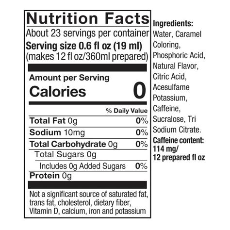 Diet Coke Ingredients Label