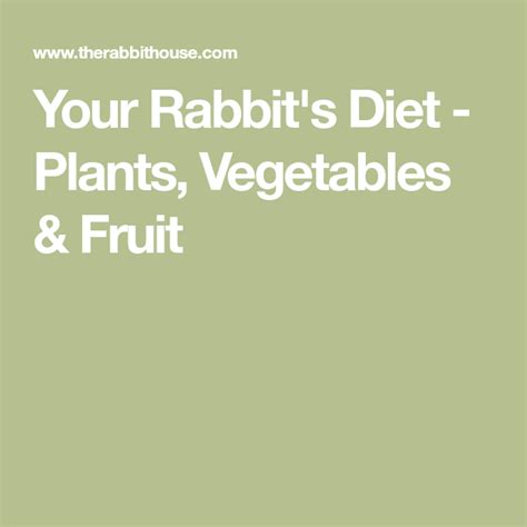 Printable Rabbit Diet Chart