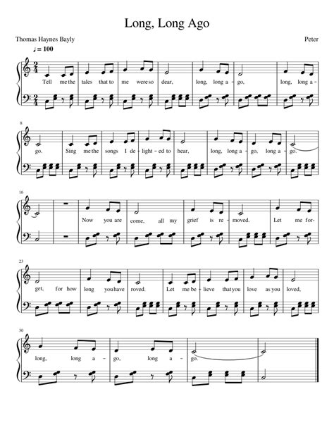 Long, Long Ago sheet music for Piano download free in PDF or MIDI