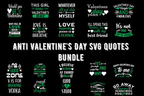 Anti Valentine's Day Quotes Bundle Graphic by Nancy Badillo · Creative Fabrica