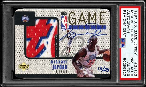 1997 Upper Deck Game Jersey Michael Jordan Autograph-D.G. Only | PSA ...