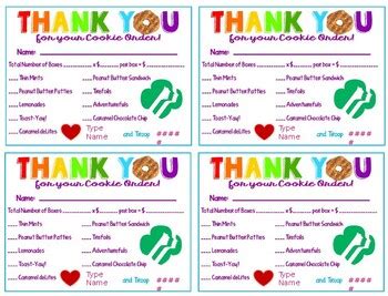 Girl Scout Cookie Thank You Printables