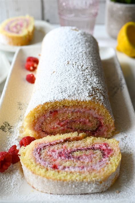 Raspberry lemon jelly roll cake | Mia Kouppa, Greek recipes and more